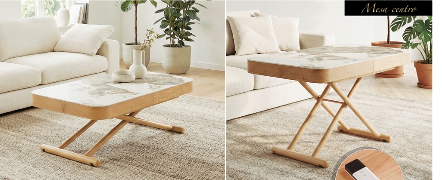 Mesa centro elevable y extensible