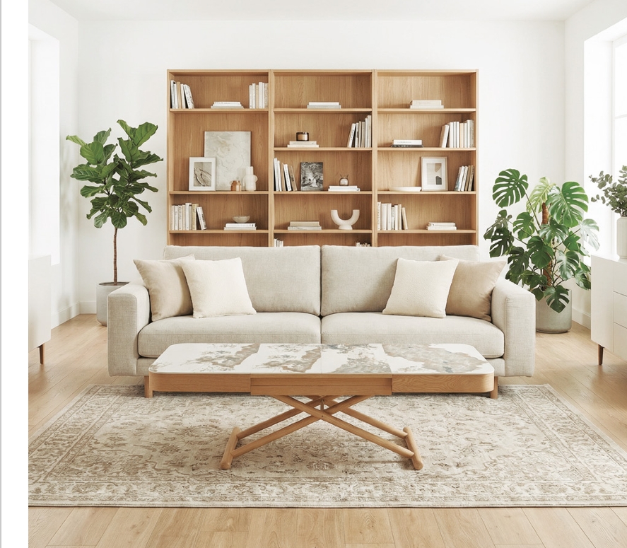 Mesa centro elevable y extensible