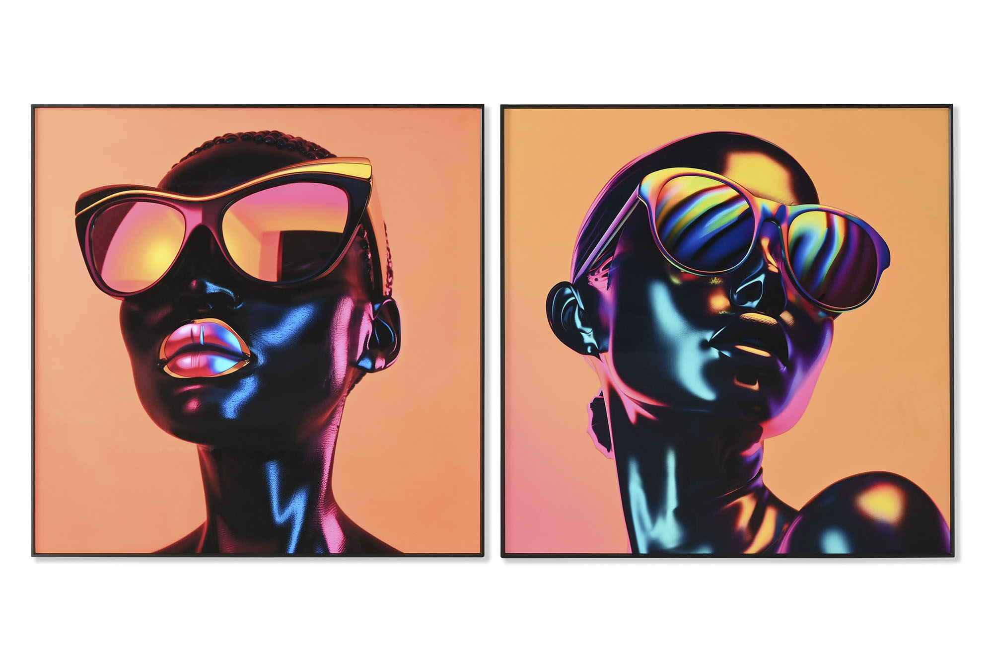 Cuadro aluminio "Chicas gafas"