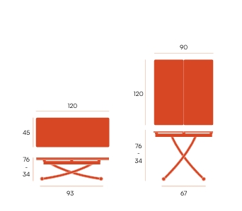 Mesa centro convertible / extensible 